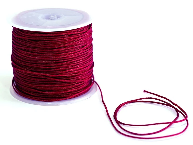 1 m de fil de jade / fil nylon tressé 1 mm - bordeaux