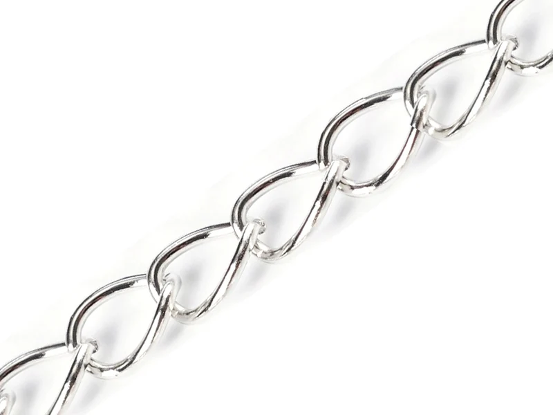 Chaine gourmette 1 cm - argenté foncé x 20 cm