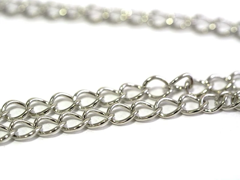Chaine gourmette 1 cm - argenté foncé x 20 cm