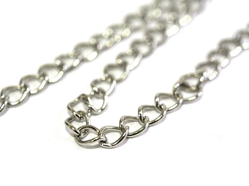 Chaine gourmette 1 cm - argenté foncé x 20 cm