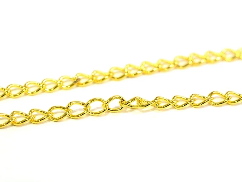 Chaine gourmette 5 mm - dorée x 20 cm