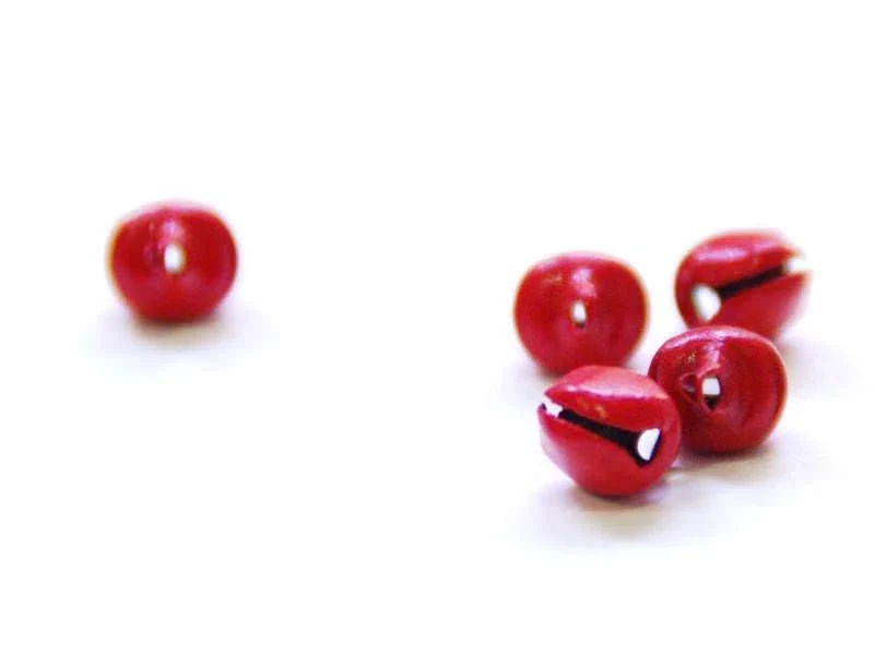 1 petit grelot en métal - rouge mat