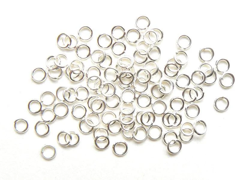 100 anneaux 3 mm argentés clair