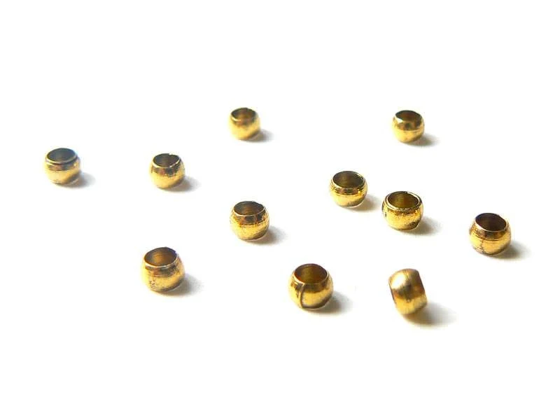 10 perles à écraser dorées
