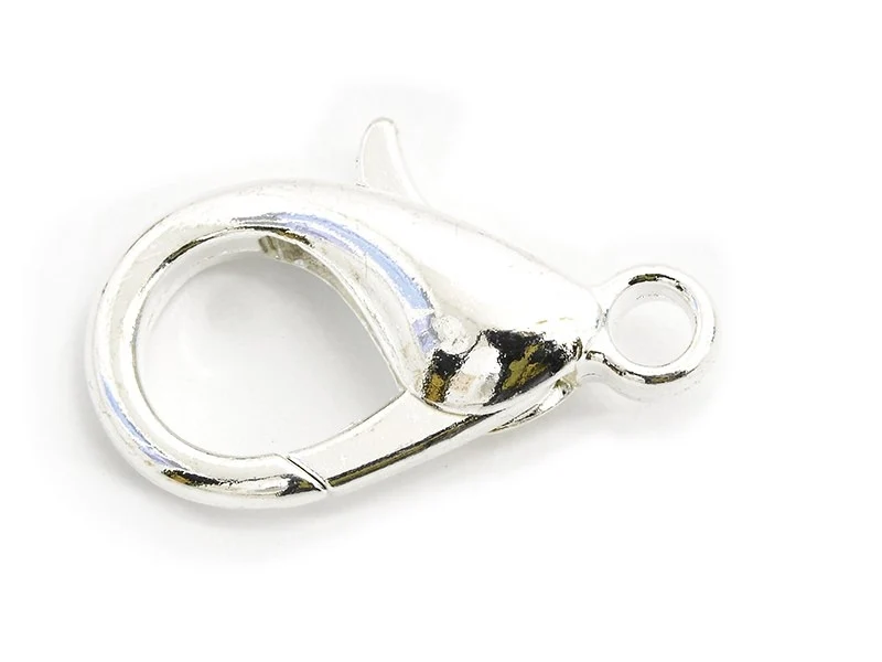 10 fermoirs mousqueton 21 mm - couleur argent clair