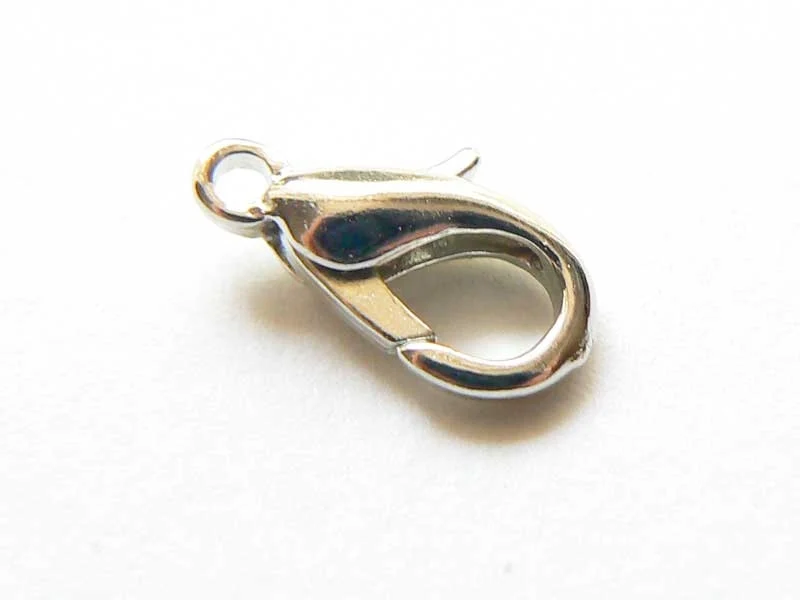 10 fermoirs mousqueton 21 mm - couleur argent clair