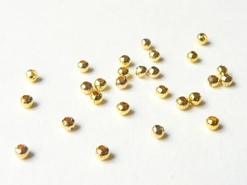 100 perles en métal dorées - 2,4 mm
