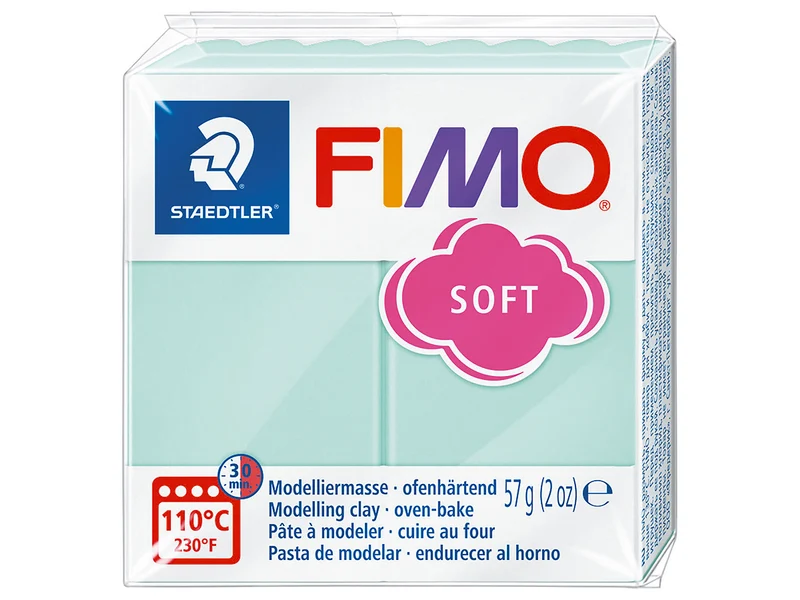 Pâte Fimo SOFT vert menthe Pastel 505