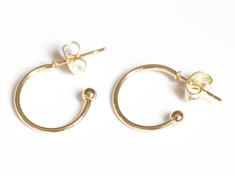 Créoles -15 mm - laiton doré à l'or fin 24K
