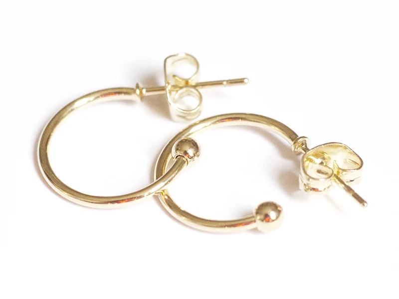 Créoles -15 mm - laiton doré à l'or fin 24K