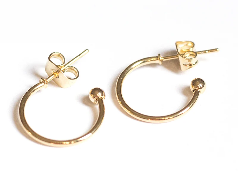 Créoles -15 mm - laiton doré à l'or fin 24K