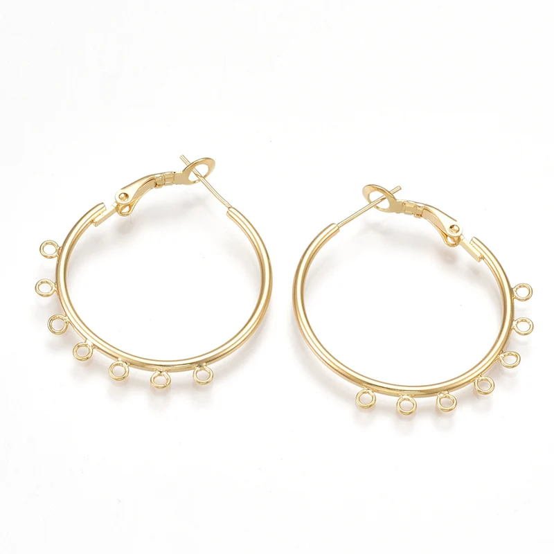 Boucles d'oreilles créoles 30 mm - dorées à l'or fin
