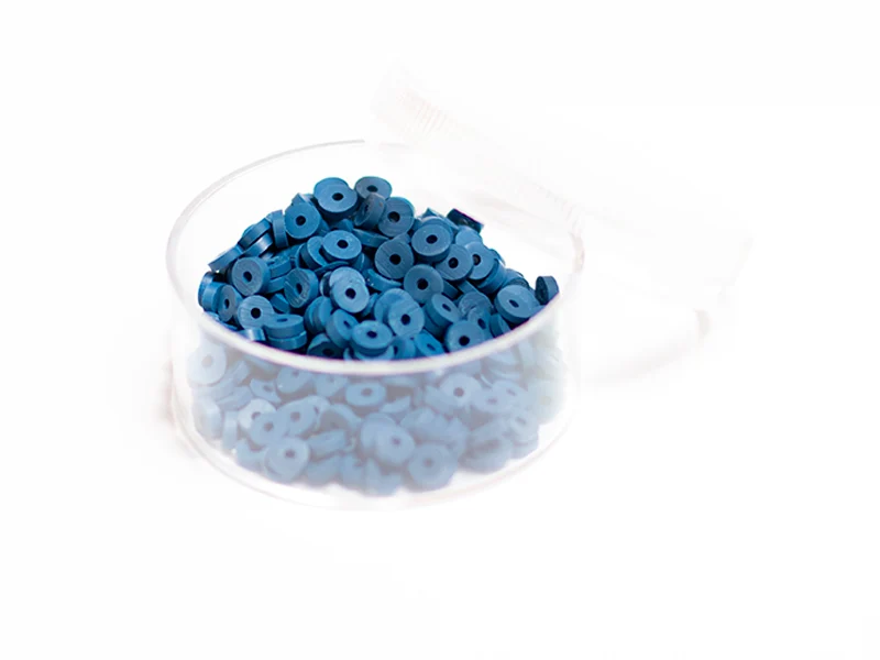 Boite de perles rondelles heishi 3 mm - bleu acier