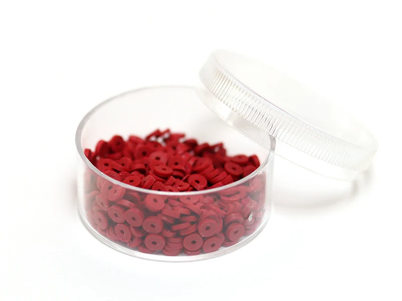 Boite de perles rondelles heishi 3 mm - rouge marsala