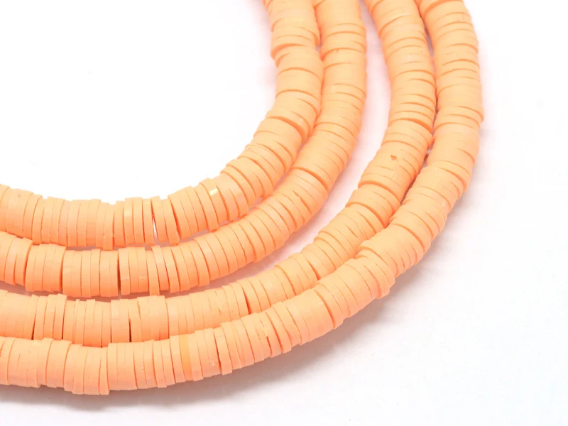 Boite de perles rondelles heishi 6 mm - orange abricot