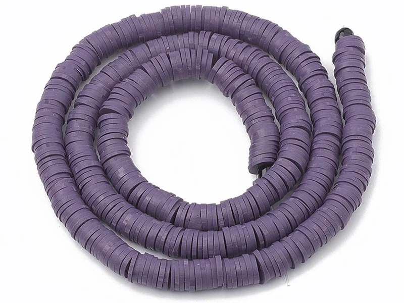 Boite de perles rondelles heishi 6 mm - prune