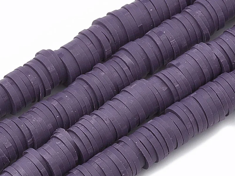 Boite de perles rondelles heishi 6 mm - prune