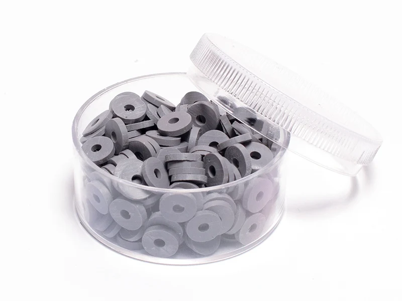 Boite de perles rondelles heishi 6 mm - gris acier