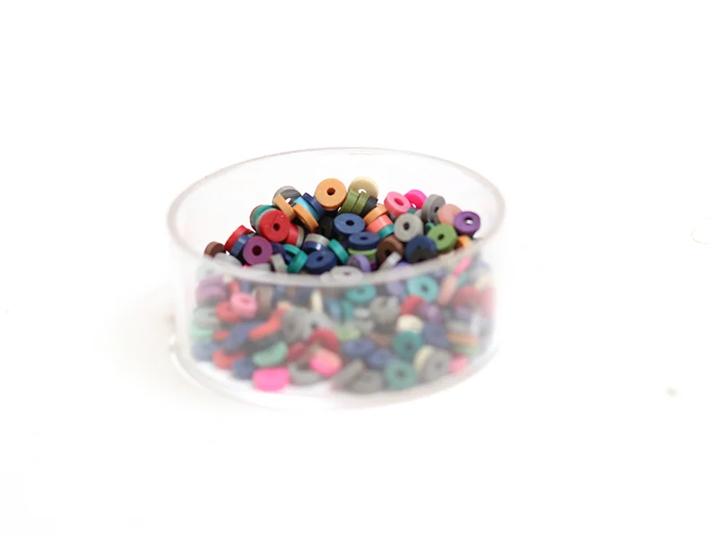 Boite de perles rondelles heishi 3 mm - mix de couleurs naturelles