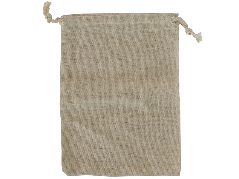 Pochon en coton beige - 13 x 17,5 cm