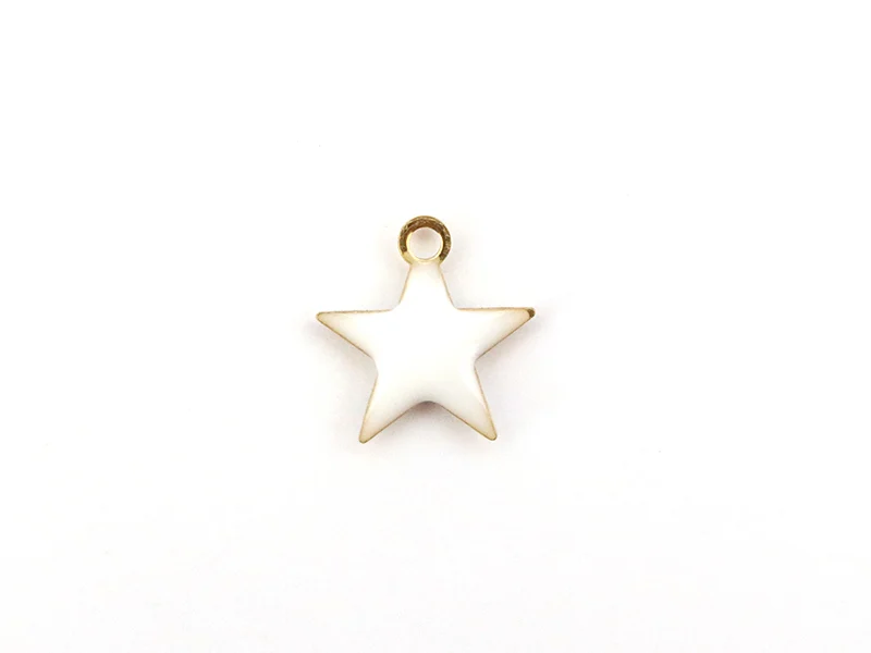 Breloque étoile émaillée - blanc