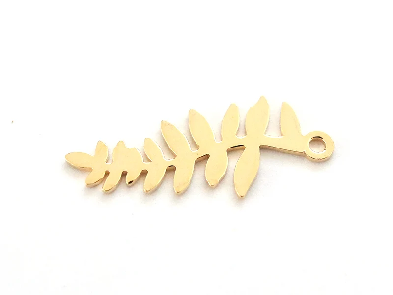 Pendentif feuille - doré à l'or fin