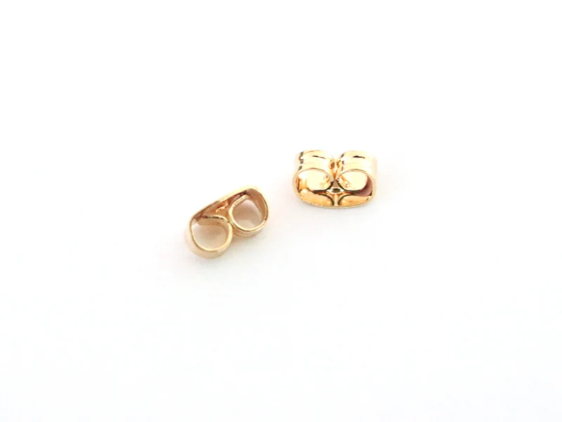 Paire de fermoirs papillon -/ embouts pour boucle d'oreille - dorée à l'or fin