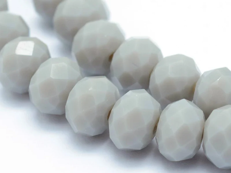 Lot de 50 perles à facettes en verre 8x6 mm - bleu et vert