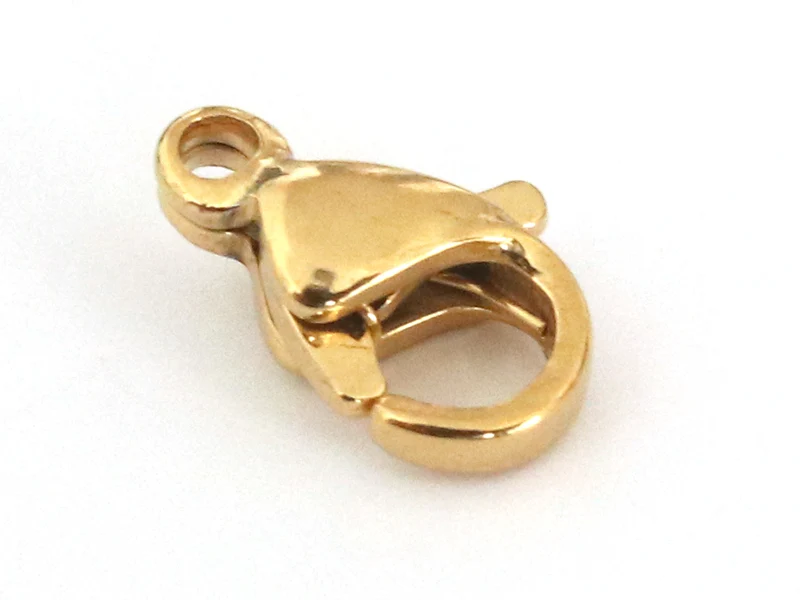 Fermoir mousqueton 9 mm - Doré à l'or fin