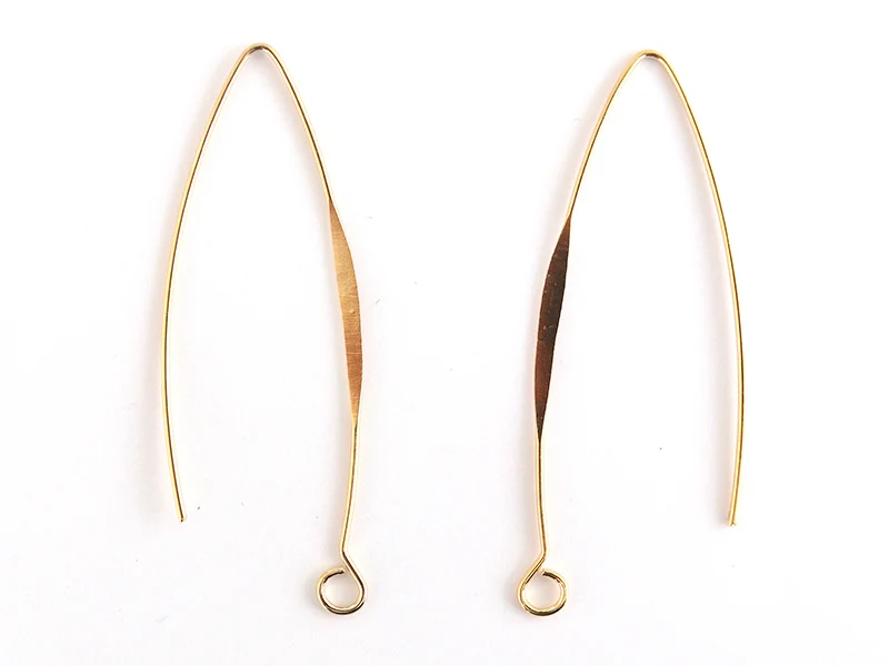 Paire de boucles d'oreilles dormeuses avec anneau - dorée à l'or fin