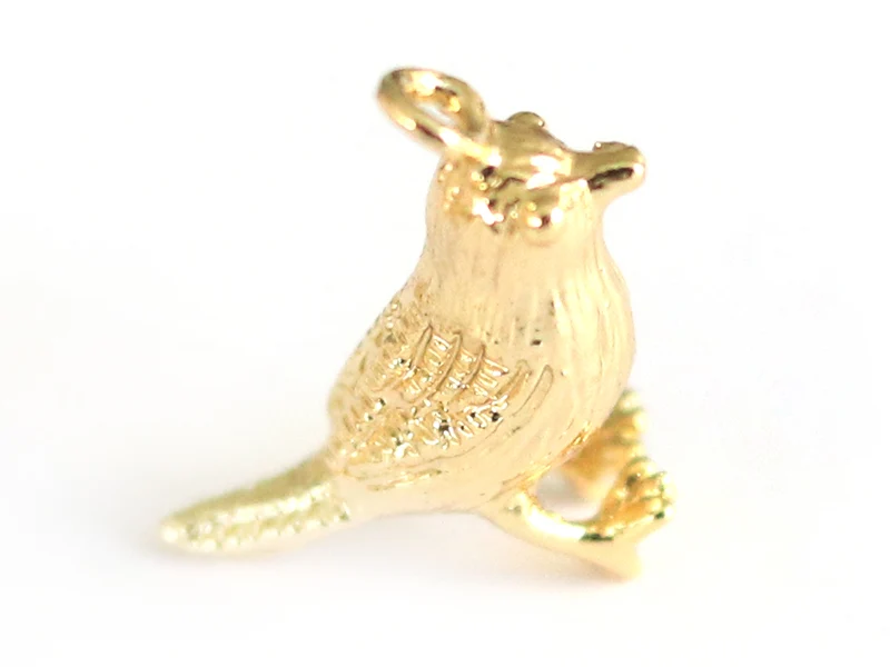 Pendentif oiseau - doré à l'or fin