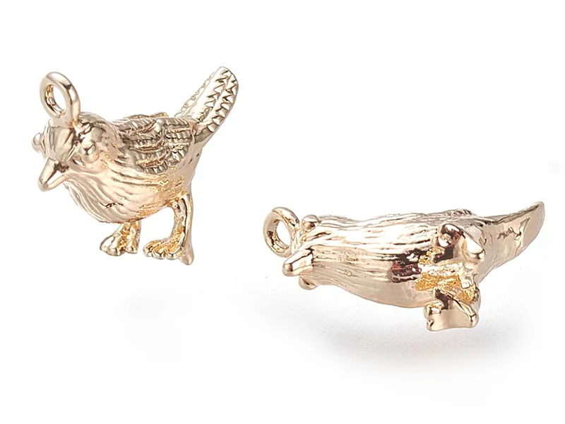 Pendentif oiseau - doré à l'or fin