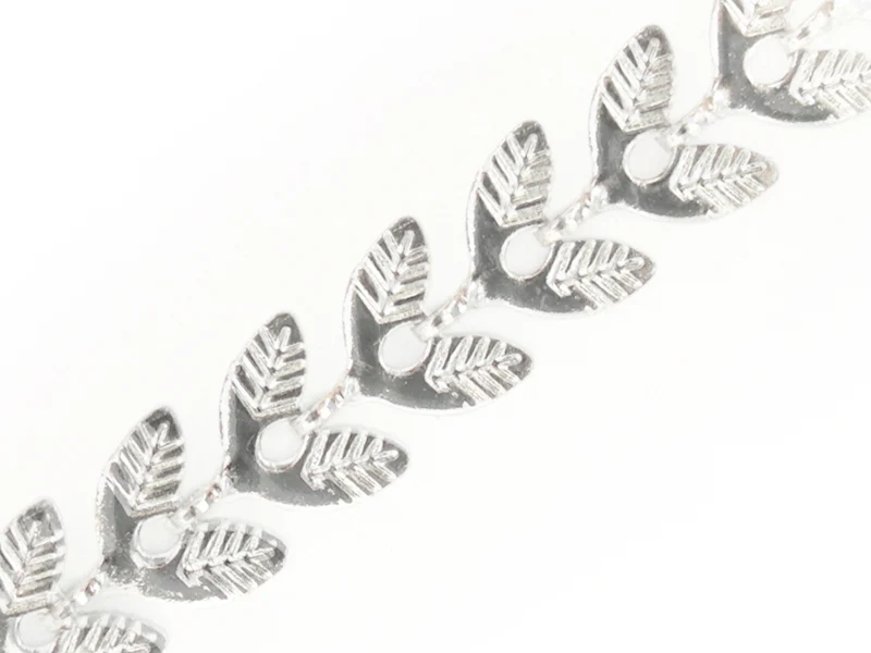 Chaine épi feuilles - flash argent 925 x 20 cm