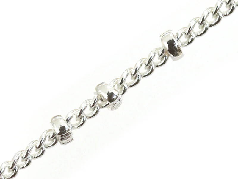 Chaîne gourmette alternée 3 perles - flash argent 925 x 20 cm