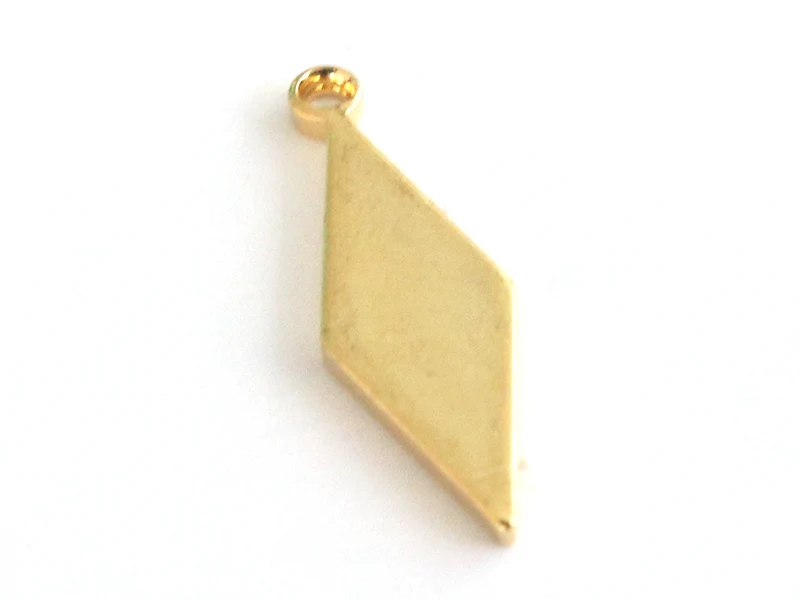 Pendentif losange allongé - doré à l'or fin