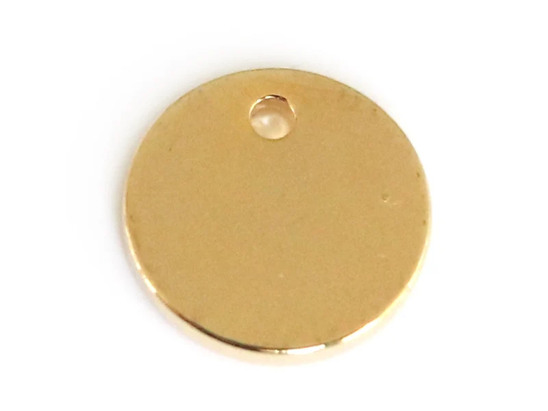 Pendentif sequin rond 8 mm - doré à l'or fin
