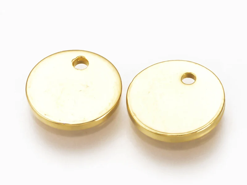 Pendentif sequin rond 8 mm - doré à l'or fin