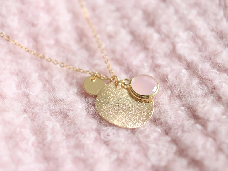 Pendentif sequin rond 8 mm - doré à l'or fin