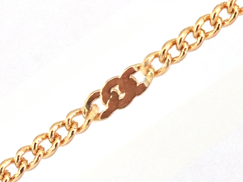 Chaine gourmette nuage 1,3 mm dorée à l'or fin 24K x 20 cm