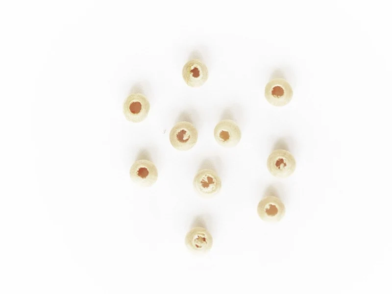 10 perles en bois - Ronde 4 mm