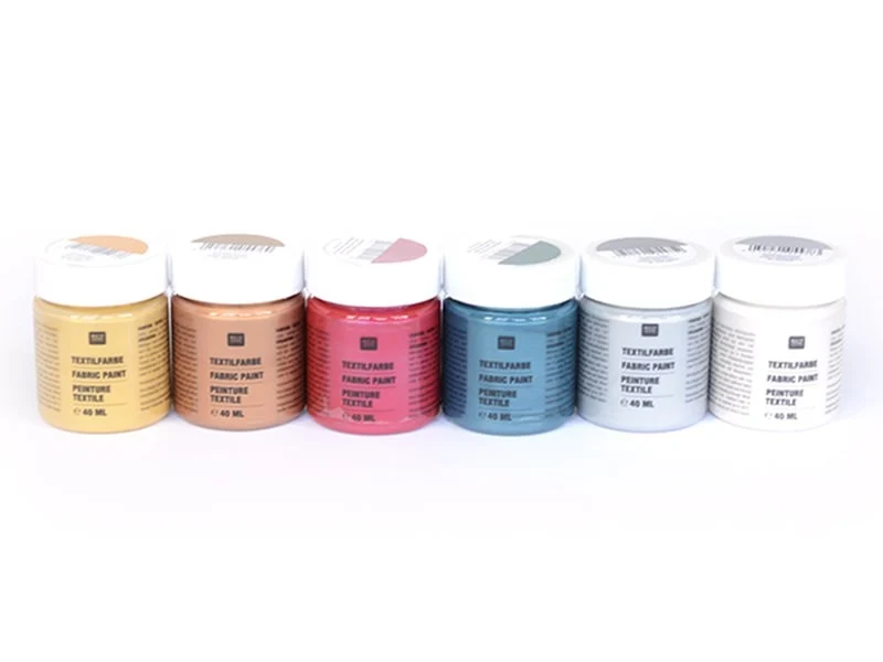 6 pots de peinture pour textile - Métallique