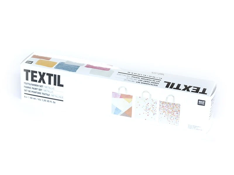 6 pots de peinture pour textile - Métallique