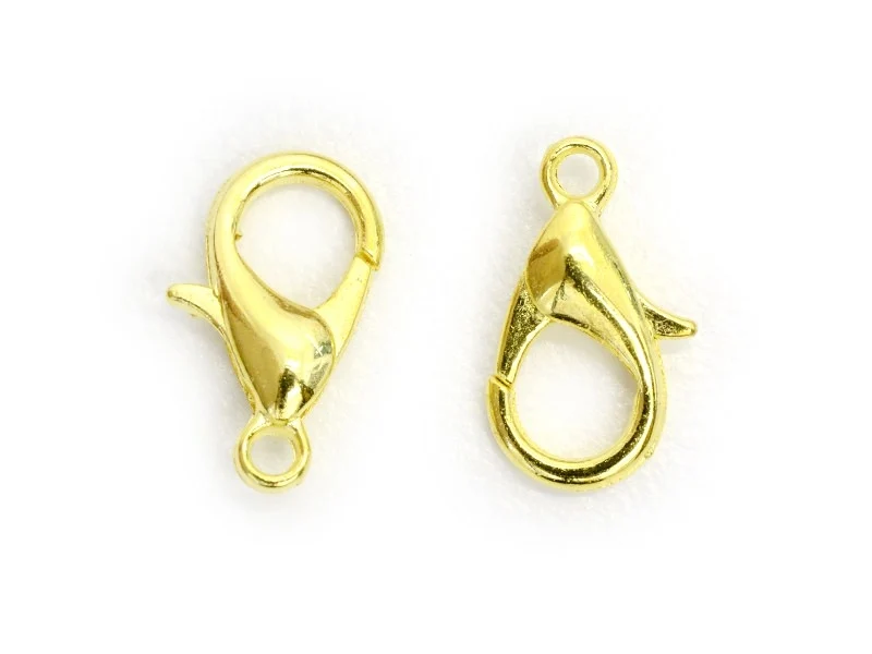 10 fermoirs mousquetons 12 mm - doré