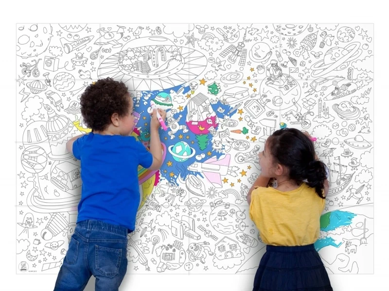 Poster géant en papier à colorier - COSMOS - OMY