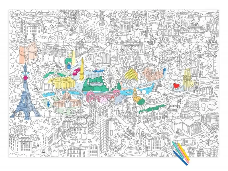 Poster géant en papier à colorier - PARIS - OMY