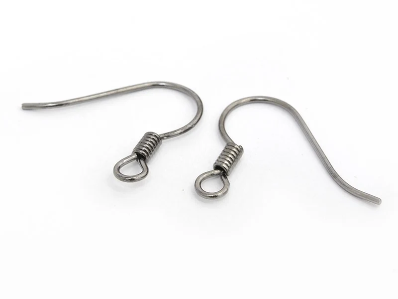10 paires de boucles d'oreilles crochets - couleur noir métallisé