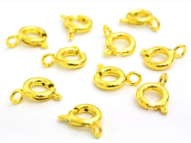 10 fermoirs ressorts 6 mm - doré