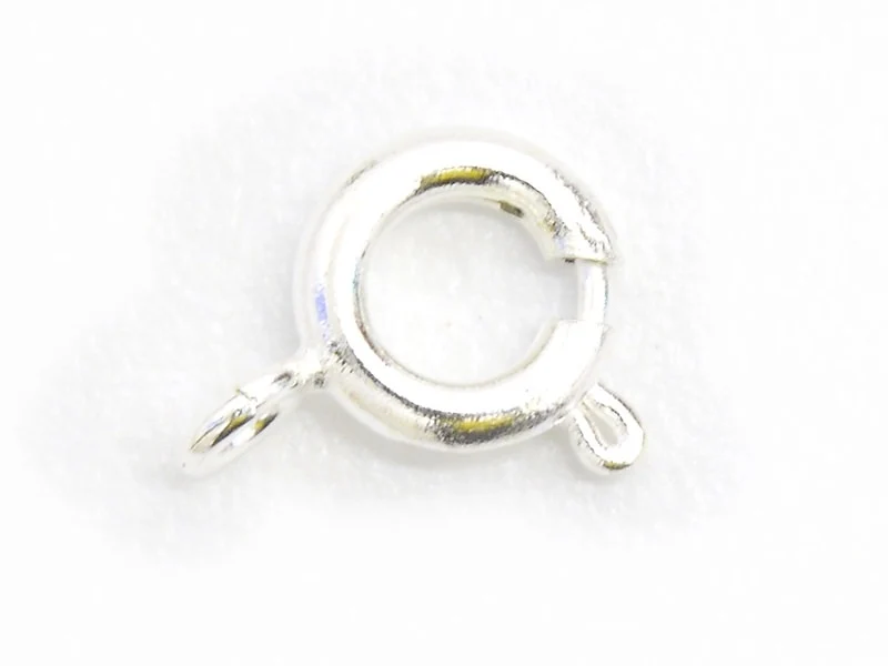 10 fermoirs ressorts 6 mm - couleur argenté clair