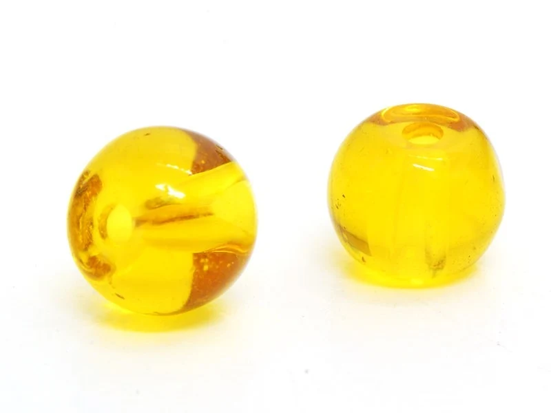 50 perles en verre rondes 4 mm - ambre
