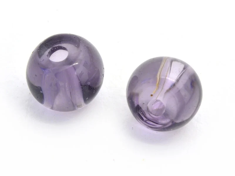 50 perles en verre rondes 4 mm - prune